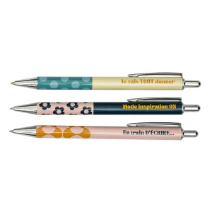 Trousse avec 3 stylos - Savoure chaque instant