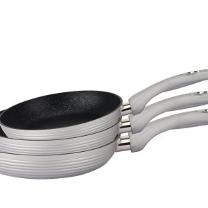 Sartenes de Aluminio Forjado Ondulado y Mármol – Pack de 3