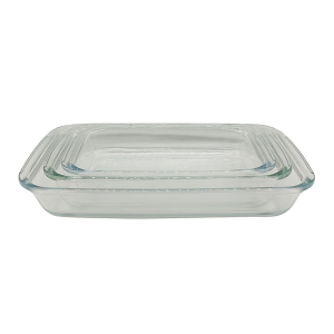 Set Fuente Rectangular de Vidrio X3 Tamaños